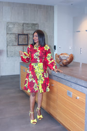 African Print Midi Dress