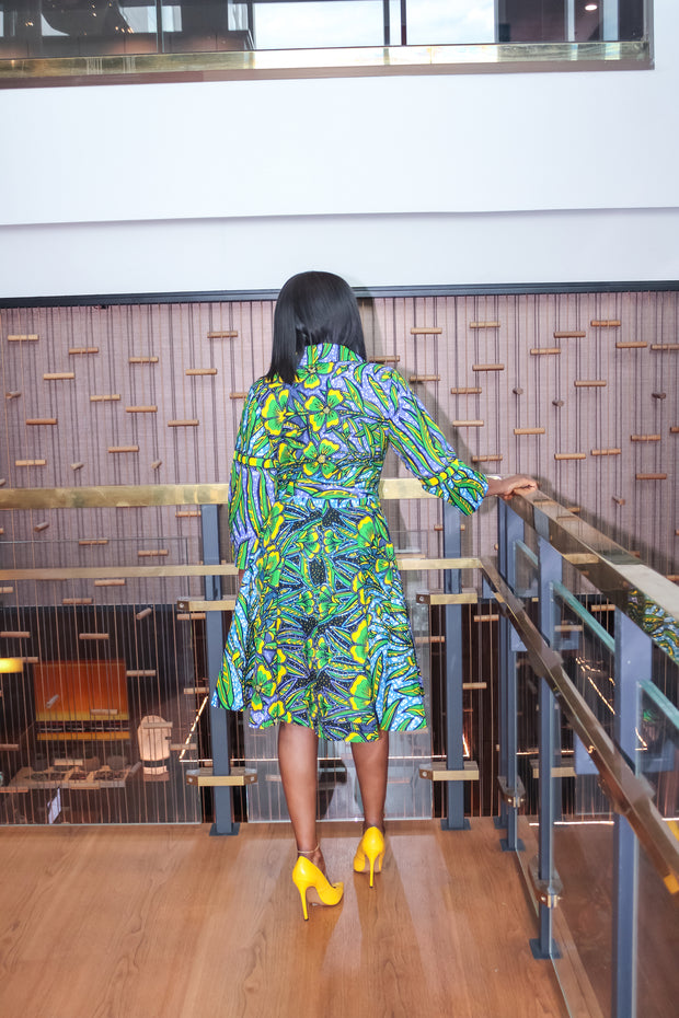 African Print Wrap Dress 