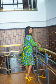 African Print Wrap Dress 